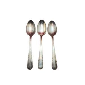3 International Silver Argyle Silverplate Teaspoons 6” Vintage 1938 Pattern